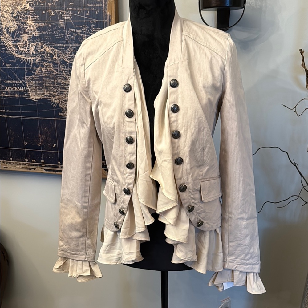 Free People Cream Blazer Tailored Suit Jacket NWT